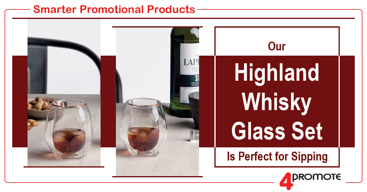 custom branded highland whisky glass set