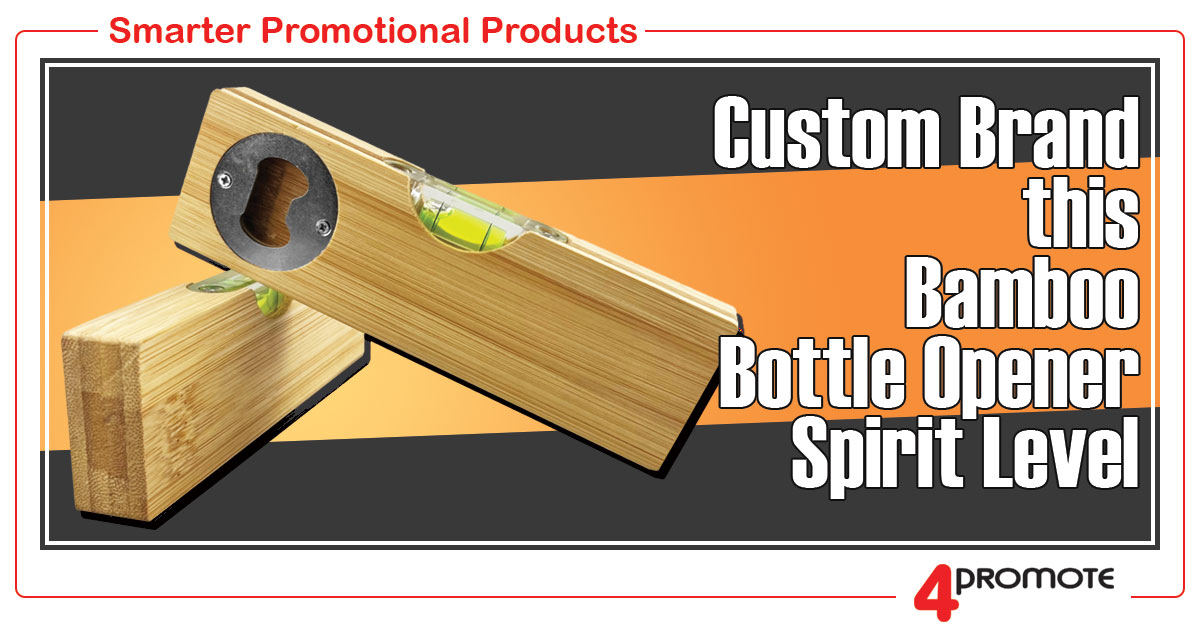 Custom Branded Bamboo Bottle Opener Spirit Leveler