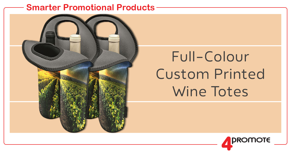 Full Colour Custom Printed Wine Totes