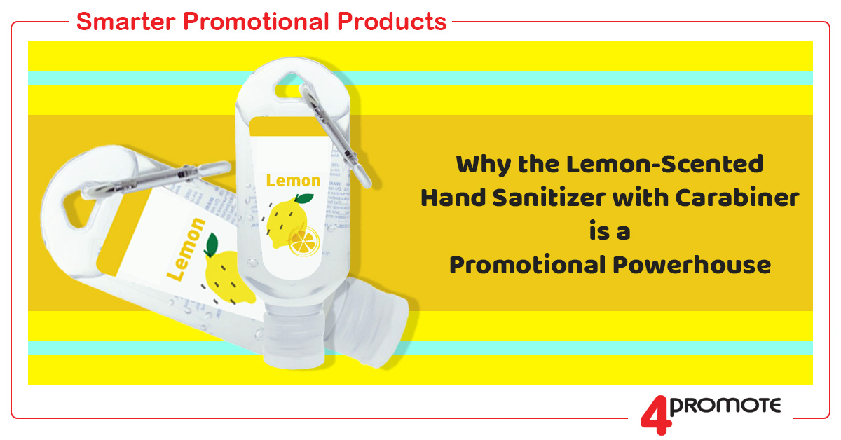 Custom Branded Lemon-Scented Hand Sanitiser with Carabiner