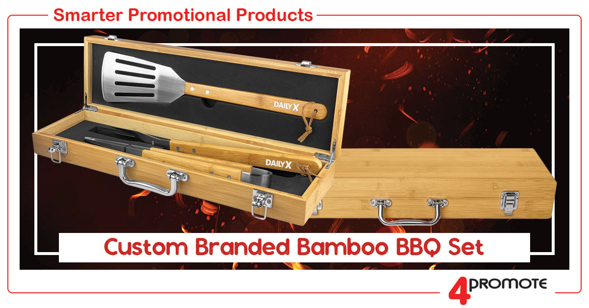 Custom Branded Bamboo Barbecue Set