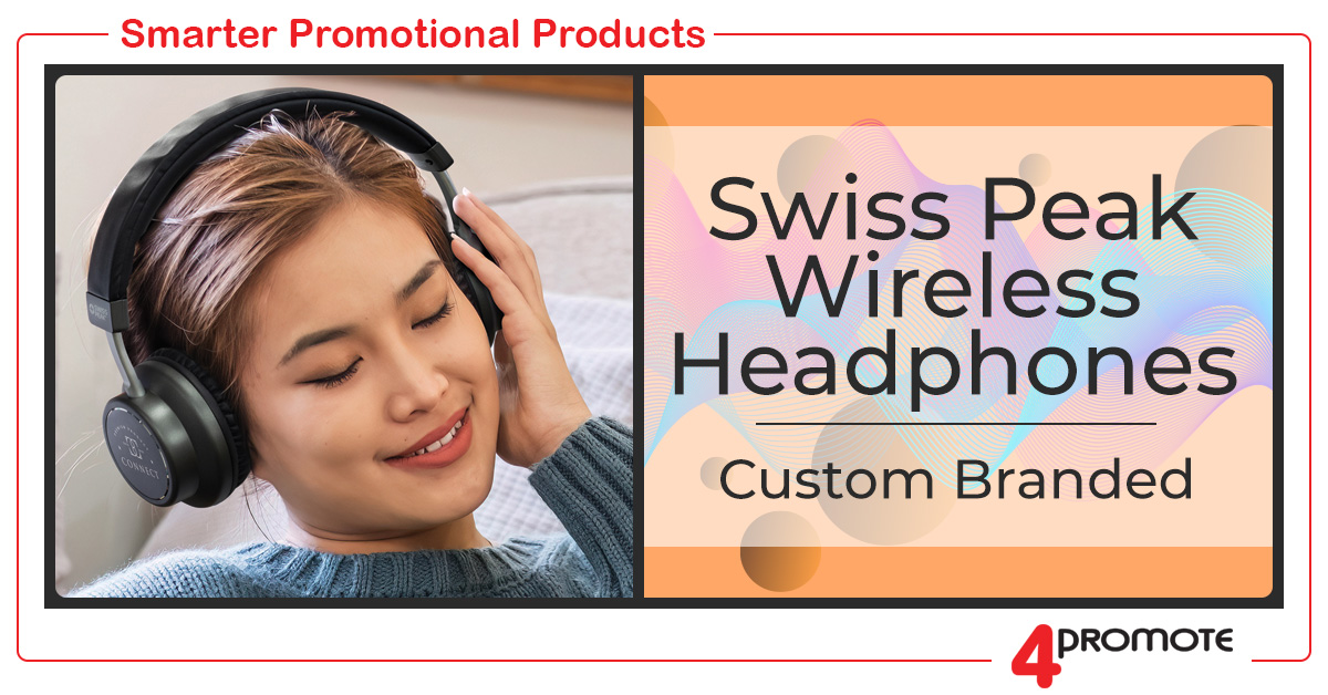 Custom Branded Swiss Peak Wireless Headphones