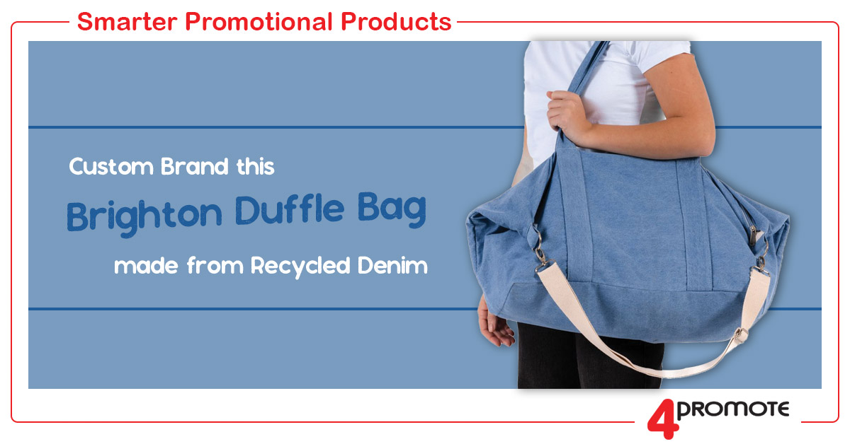 Custom Branded Brighton Duffle Bag made from Recycled Denim