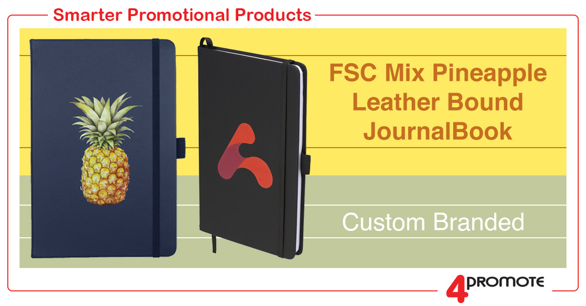 Custom Branded FSC Mix Pineapple Leather Bound JournalBook
