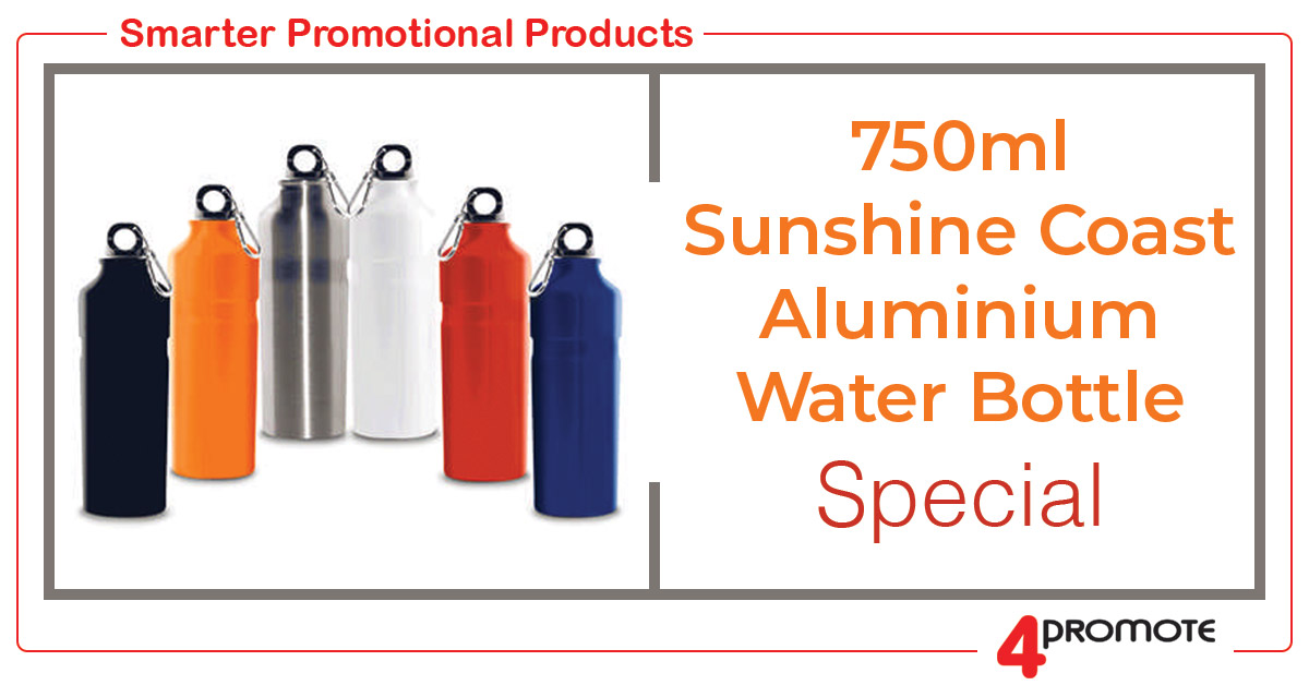 Custom Branded 750ml Sunshine Coast Aluminium Water Bottle