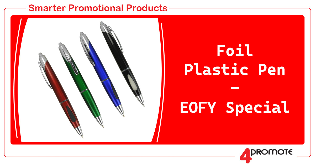 Custom Branded Foil Plastic Pen - EOFY Special