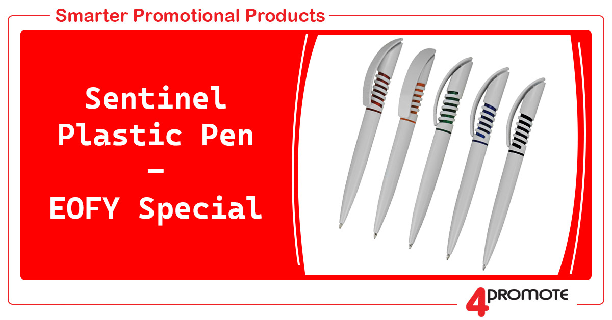 Custom Branded Sentinel Plastic Pen - EOFY Special